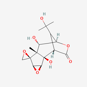 (1S,2R,3S,5R,6R,7R,8S,9R)-2,8-dihydroxy-12-(2-hydroxypropan-2-yl)-7-methylspiro[4,10-dioxatetracyclo[7.2.1.02,7.03,5]dodecane-6,2'-oxirane]-11-one