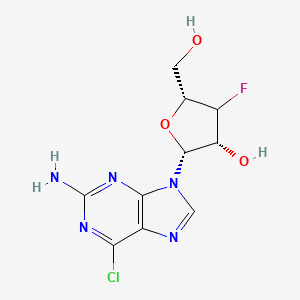 molecular formula C10H11ClFN5O3 B12406787 (2R,3R,5R)-2-(2-amino-6-chloropurin-9-yl)-4-fluoro-5-(hydroxymethyl)oxolan-3-ol 