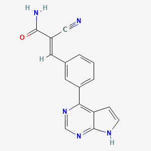 molecular formula C16H11N5O B12406797 3-(3-(7H-Pyrrolo[2,3-d]pyrimidin-4-yl)phenyl)-2-cyanoacrylamide 