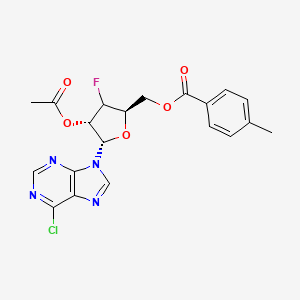 molecular formula C20H18ClFN4O5 B12406815 [(2R,4S,5S)-4-acetyloxy-5-(6-chloropurin-9-yl)-3-fluorooxolan-2-yl]methyl 4-methylbenzoate 