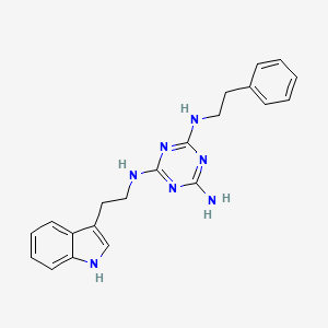 2-N-[2-(1H-indol-3-yl)ethyl]-4-N-(2-phenylethyl)-1,3,5-triazine-2,4,6-triamine