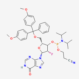 3-[[(2R,4S,5R)-2-[[bis(4-methoxyphenyl)-phenylmethoxy]methyl]-4-fluoro-5-(6-oxo-1H-purin-9-yl)oxolan-3-yl]oxy-[di(propan-2-yl)amino]phosphanyl]oxypropanenitrile