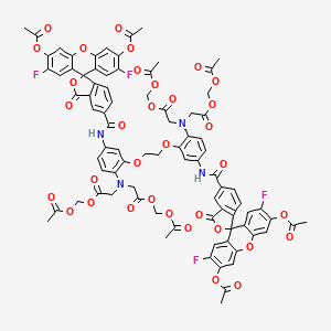 acetyloxymethyl 2-[N-[2-(acetyloxymethoxy)-2-oxoethyl]-2-[2-[2-[bis[2-(acetyloxymethoxy)-2-oxoethyl]amino]-5-[(3',6'-diacetyloxy-2',7'-difluoro-3-oxospiro[2-benzofuran-1,9'-xanthene]-5-carbonyl)amino]phenoxy]ethoxy]-4-[(3',6'-diacetyloxy-2',7'-difluoro-3-oxospiro[2-benzofuran-1,9'-xanthene]-5-carbonyl)amino]anilino]acetate