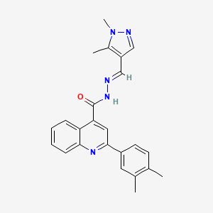 molecular formula C24H23N5O B1240693 2-(3,4-二甲苯基)-N'-[(E)-(1,5-二甲基-1H-吡唑-4-基)亚甲基]喹啉-4-碳酰肼 