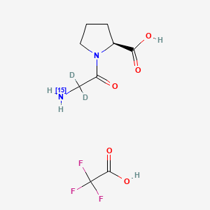 molecular formula C9H13F3N2O5 B12406964 Glycyl-L-proline-15N,d2 (trifluoroacetate) 