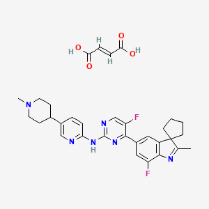 molecular formula C32H34F2N6O4 B12406974 Crozbaciclib fumarate 