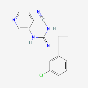 B1240698 N-[1-(3-chlorophenyl)cyclobutyl]-N''-cyano-N'-(3-pyridinyl)guanidine CAS No. 158942-98-4