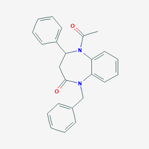 molecular formula C24H22N2O2 B012407 5-Acetyl-1-benzyl-4-phenyl-3,4-dihydro-1,5-benzodiazepin-2-one CAS No. 105931-88-2