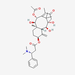 molecular formula C33H45NO8 B1240712 [(1S,2S,3R,5S,8R,9R,10R)-10-乙酰氧基-1,2,9-三羟基-8,12,15,15-四甲基-4-亚甲基-13-氧代-5-三环[9.3.1.03,8]十五碳-11-烯基] (3R)-3-(二甲氨基)-3-苯基丙酸酯 