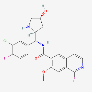 N-[(R)-(3-chloro-4-fluorophenyl)-[(2S,4R)-4-hydroxypyrrolidin-2-yl]methyl]-1-fluoro-7-methoxyisoquinoline-6-carboxamide