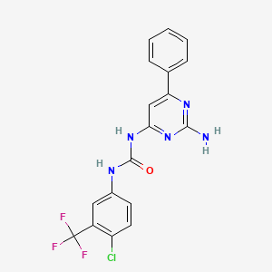 molecular formula C18H13ClF3N5O B12407320 Anticancer agent 71 