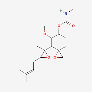 molecular formula C18H29NO5 B1240739 [5-methoxy-4-[2-methyl-3-(3-methylbut-2-enyl)oxiran-2-yl]-1-oxaspiro[2.5]octan-6-yl] N-methylcarbamate 