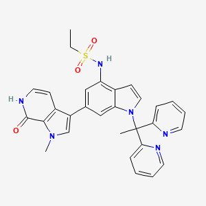 N-{1-[1,1-di(pyridin-2-yl)ethyl]-6-(1-methyl-7-oxo-6,7-dihydro-1H-pyrrolo[2,3-c]pyridin-3-yl)-1H-indol-4-yl}ethanesulfonamide