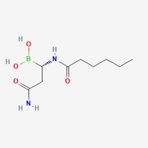 [(1S)-3-amino-1-(hexanoylamino)-3-oxopropyl]boronic acid