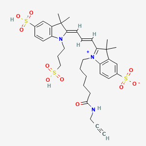 2-[(E,3Z)-3-[3,3-dimethyl-5-sulfo-1-(3-sulfopropyl)indol-2-ylidene]prop-1-enyl]-3,3-dimethyl-1-[6-oxo-6-(prop-2-ynylamino)hexyl]indol-1-ium-5-sulfonate