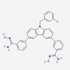 molecular formula C33H26BrN5O2 B12407788 3-[9-[(3-bromophenyl)methyl]-6-[3-[(Z)-N'-hydroxycarbamimidoyl]phenyl]carbazol-3-yl]-N'-hydroxybenzenecarboximidamide 