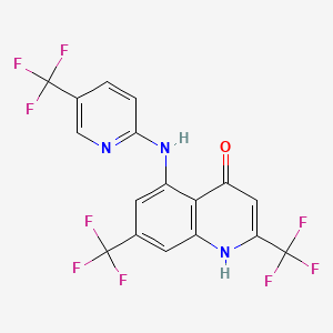 molecular formula C17H8F9N3O B12407808 Antibacterial agent 123 