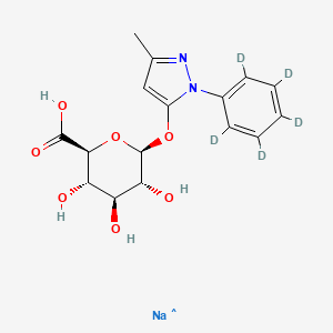 molecular formula C16H18N2NaO7 B12407890 Edaravone glucuronide-d5 (sodium) 