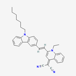 molecular formula C35H34N4 B12407898 2-[1-ethyl-2-[(E)-2-(9-heptylcarbazol-3-yl)ethenyl]quinolin-4-ylidene]propanedinitrile 