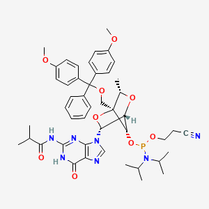 molecular formula C46H56N7O9P B12407937 5'-ODMT cEt G Phosphoramidite (Amidite) CAS No. 945628-66-0