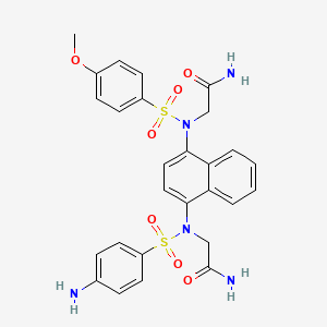 molecular formula C27H27N5O7S2 B12407972 2-[(4-Aminophenyl)sulfonyl-[4-[(2-azanyl-2-oxidanylidene-ethyl)-(4-methoxyphenyl)sulfonyl-amino]naphthalen-1-yl]amino]ethanamide 