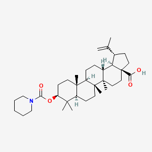 molecular formula C36H57NO4 B12408127 (1R,3aS,5aR,5bR,7aR,9S,11aR,11bR,13aR,13bR)-5a,5b,8,8,11a-pentamethyl-9-(piperidine-1-carbonyloxy)-1-prop-1-en-2-yl-1,2,3,4,5,6,7,7a,9,10,11,11b,12,13,13a,13b-hexadecahydrocyclopenta[a]chrysene-3a-carboxylic acid 