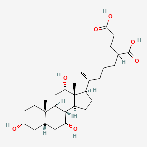 molecular formula C29H48O7 B1240813 3alpha,7alpha,12alpha-Trihydroxy-27a,27b-dihomo-5beta-cholestane-26,27b-dioic acid CAS No. 82583-52-6