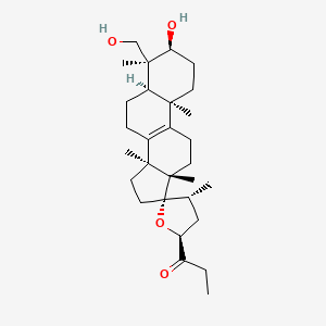 1-[(2'S,3S,4S,4'R,5R,10R,13S,14S,17S)-3-hydroxy-4-(hydroxymethyl)-4,4',10,13,14-pentamethylspiro[1,2,3,5,6,7,11,12,15,16-decahydrocyclopenta[a]phenanthrene-17,5'-oxolane]-2'-yl]propan-1-one