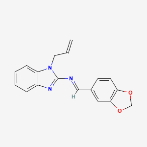 molecular formula C18H15N3O2 B1240817 (1-Allyl-1H-benzoimidazol-2-yl)-benzo[1,3]dioxol-5-ylmethylene-amine 