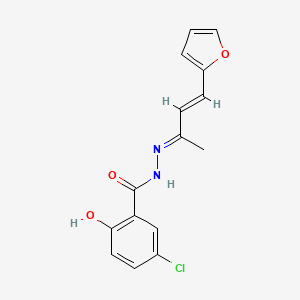 molecular formula C15H13ClN2O3 B1240822 5-chloro-N'-[(1E,2E)-3-(2-furyl)-1-methylprop-2-enylidene]-2-hydroxybenzohydrazide 