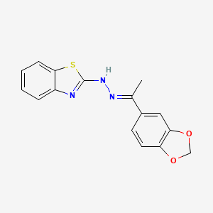 molecular formula C16H13N3O2S B1240823 N-[(E)-1-(1,3-苯并二氧杂环-5-基)乙叉氨基]-1,3-苯并噻唑-2-胺 