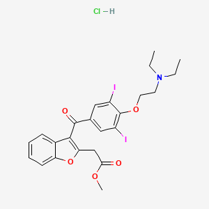Methyl 2-[3-[4-[2-(diethylamino)ethoxy]-3,5-diiodobenzoyl]-1-benzofuran-2-yl]acetate;hydrochloride