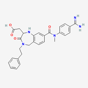 molecular formula C28H29N5O4 B1240828 {8-[(4-Carbamimidoyl-phenyl)-methyl-carbamoyl]-3-oxo-4-phenethyl-2,3,4,5-tetrahydro-1H-benzo[e][1,4]diazepin-2-yl}-acetic acid 
