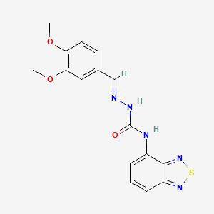 molecular formula C16H15N5O3S B1240835 1-(2,1,3-Benzothiadiazol-4-yl)-3-[(E)-(3,4-dimethoxyphenyl)methyleneamino]urea 