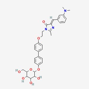 molecular formula C33H37N3O8 B12408487 (5Z)-5-[[3-(dimethylamino)phenyl]methylidene]-2-methyl-3-[2-[4-[4-[3,4,5-trihydroxy-6-(hydroxymethyl)oxan-2-yl]oxyphenyl]phenoxy]ethyl]imidazol-4-one 