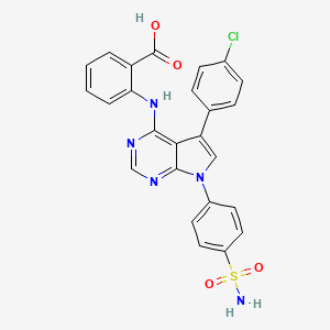 2-[[5-(4-chlorophenyl)-7-(4-sulfamoylphenyl)pyrrolo[2,3-d]pyrimidin-4-yl]amino]benzoic acid