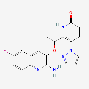 6-{(1S)-1-[(2-amino-6-fluoroquinolin-3-yl)oxy]ethyl}-5-(1H-pyrazol-1-yl)pyridin-2(1H)-one