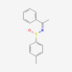 molecular formula C15H15NOS B1240869 N-(alpha-Methylbenzylidene)-4-toluenesulfinamide CAS No. 65440-68-8