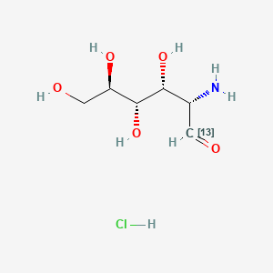 molecular formula C6H14ClNO5 B12408788 (2S,3R,4S,5R)-2-Amino-3,4,5,6-tetrahydroxyhexanal-13C (hydrochloride) 