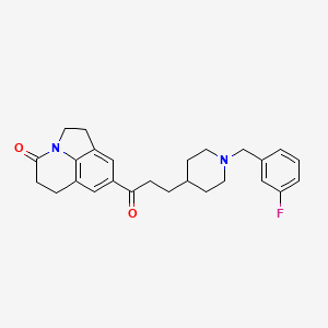 molecular formula C26H29FN2O2 B1240886 8-[3-[1-[(3-fluorophenyl)methyl]-4-piperidinyl]-1-oxopropyl]-1,2,5,6-tetrahydro-4H-pyrrolo[3,2,1-ij]quinoline-4-one 