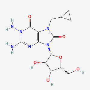 1-Amino-7-cyclopropyl methyl-7,8-dihydro-8-oxo-9-(|A-D-xylofuranosyl)guanine