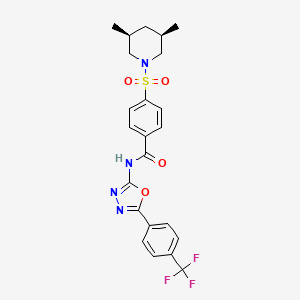 4-[(3R,5S)-3,5-dimethylpiperidin-1-yl]sulfonyl-N-[5-[4-(trifluoromethyl)phenyl]-1,3,4-oxadiazol-2-yl]benzamide