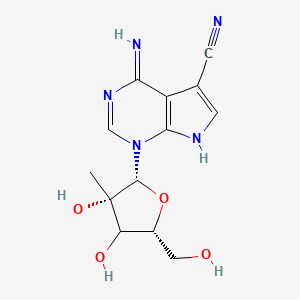 4-Amino-1-(2-C-methyl-|A-D-ribofuranosyl)-1H-pyrrolo[2,3-d]pyrimidine-5-carbonitrile