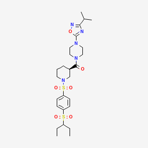 [(3R)-1-(4-pentan-3-ylsulfonylphenyl)sulfonylpiperidin-3-yl]-[4-(3-propan-2-yl-1,2,4-oxadiazol-5-yl)piperazin-1-yl]methanone