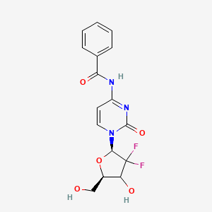 molecular formula C16H15F2N3O5 B12409129 N-[1-[(2R,5R)-3,3-difluoro-4-hydroxy-5-(hydroxymethyl)oxolan-2-yl]-2-oxopyrimidin-4-yl]benzamide 