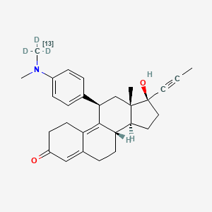 molecular formula C29H35NO2 B12409147 Mifepristone-13C,d3 