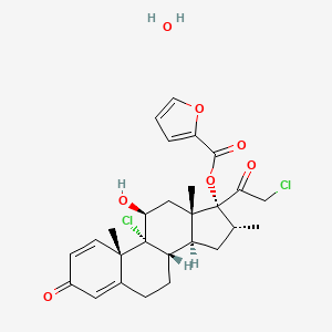 molecular formula C27H32Cl2O7 B1240915 Mometasone furoate monohydrate CAS No. 141646-00-6