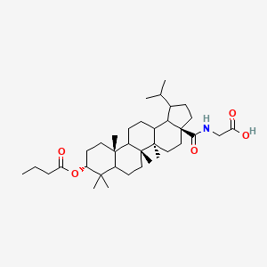 2-[[(1S,3aS,5aR,5bR,9R,11aR)-9-butanoyloxy-5a,5b,8,8,11a-pentamethyl-1-propan-2-yl-1,2,3,4,5,6,7,7a,9,10,11,11b,12,13,13a,13b-hexadecahydrocyclopenta[a]chrysene-3a-carbonyl]amino]acetic acid