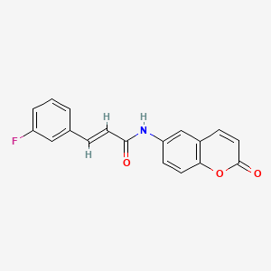 molecular formula C18H12FNO3 B12409319 (E)-3-(3-fluorophenyl)-N-(2-oxochromen-6-yl)prop-2-enamide 