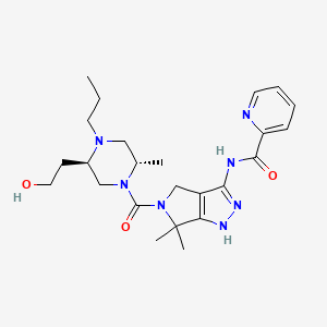 N-[5-[(2S,5R)-5-(2-hydroxyethyl)-2-methyl-4-propylpiperazine-1-carbonyl]-6,6-dimethyl-1,4-dihydropyrrolo[3,4-c]pyrazol-3-yl]pyridine-2-carboxamide